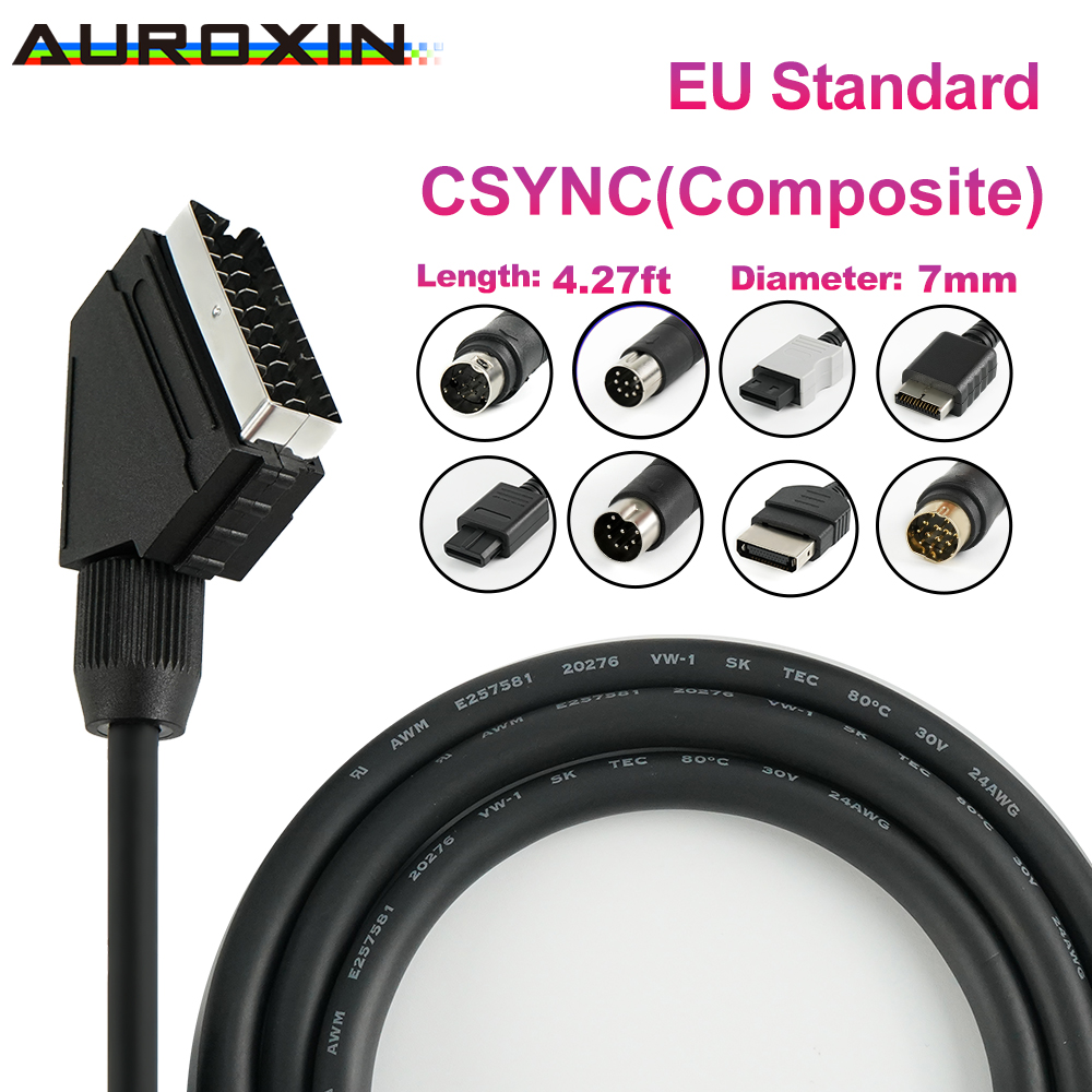Retro Gaming Cable - Kabel SCART do kompozytowego wideo z