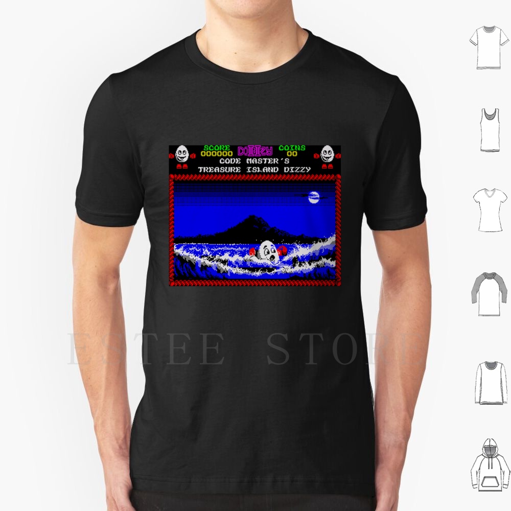 Retro Gaming Island - Koszulka męska Treasure Island Dizzy Motif,
